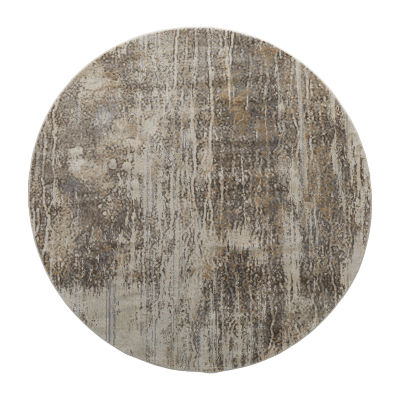 Weave And Wander Parker Abstract Machine Made Indoor Round Area Rug
