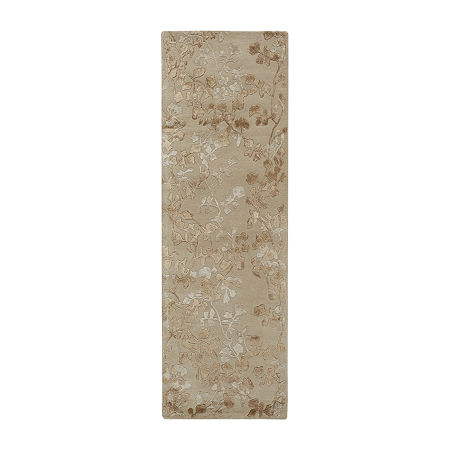 Weave And Wander Khalo Floral Hand Tufted Indoor Rectangular Runner, One Size, Beige