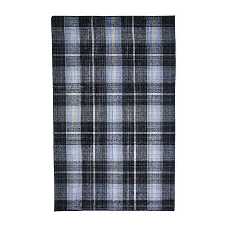 Weave And Wander Jens Plaid Flatweave Indoor Rectangle Area Rugs, One Size, Black