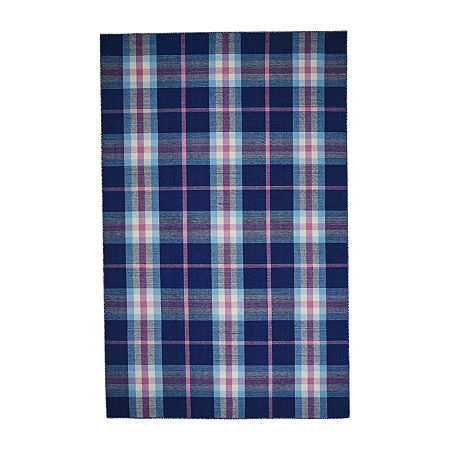 Weave And Wander Jens Plaid Flatweave Indoor Rectangle Area Rugs, One Size, Pink