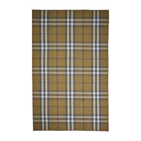 Weave And Wander Jens Plaid Flatweave Indoor Rectangle Area Rugs, One Size, Yellow