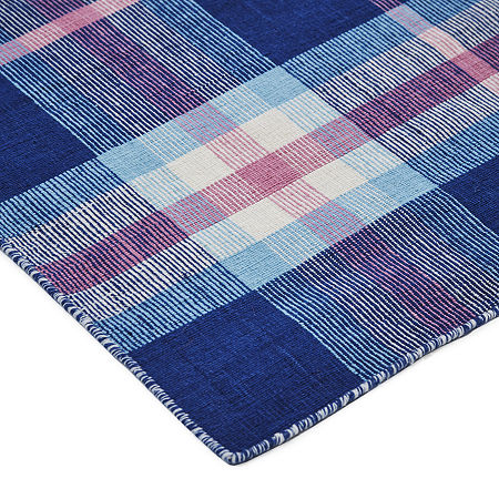 Weave And Wander Jens Plaid Flatweave Indoor Rectangle Area Rugs, One Size, Pink