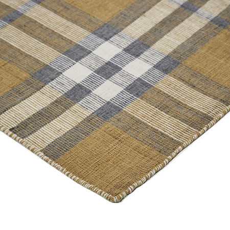 Weave And Wander Jens Plaid Flatweave Indoor Rectangle Area Rugs, One Size, Yellow