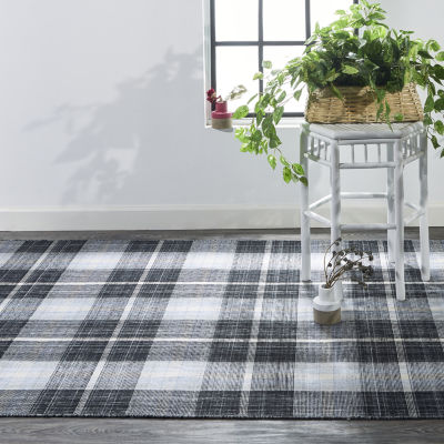 Weave And Wander Jens Plaid Flatweave Indoor Rectangle Area Rugs