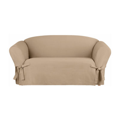 Sure Fit Heavy Weight Cotton Canvas Loveseat Slipcover