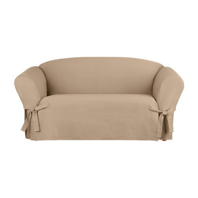 Sure Fit Heavy Weight Cotton Canvas Loveseat Slipcover
