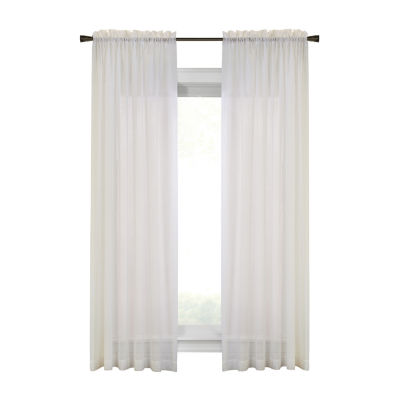 Cote D'Azure Sheer Rod Pocket Single Curtain Panel