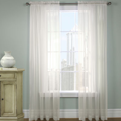 Rhapsody Voile Rod Pocket Sheer Single Curtain Panel