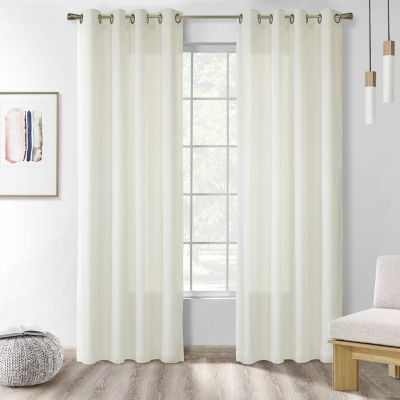 Rhapsody Lined Grommet Top Energy Saving Light-Filtering Single Curtain Panel