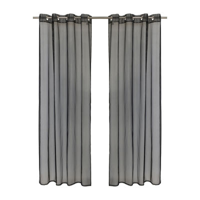 No Se'Em Grommet Top Sheer Single Outdoor Curtain Panel