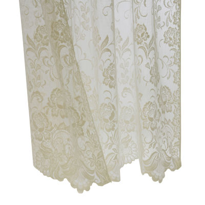 Limoges Embroidered Sheer Rod Pocket Single Curtain Panel