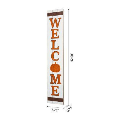 Glitzhome Fall Wooden "Welcome" Thanksgiving Porch Sign