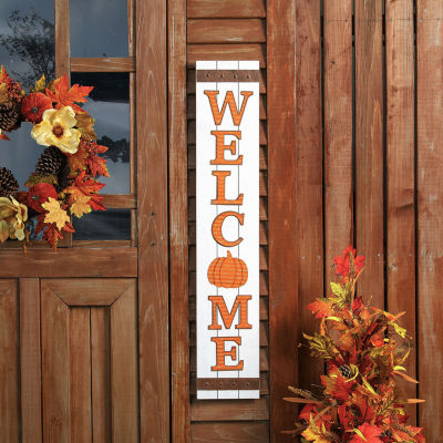 Glitzhome Fall Wooden "Welcome" Thanksgiving Porch Sign