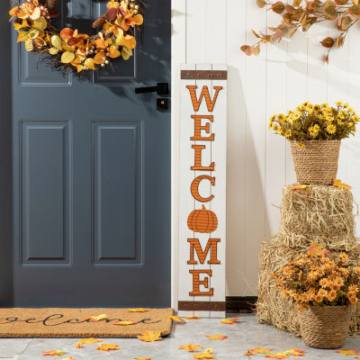 Glitzhome Fall Wooden "Welcome" Thanksgiving Porch Sign
