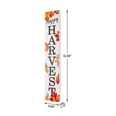 Glitzhome Fall Lighted Wooden Thanksgiving Porch Sign