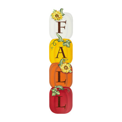 Glitzhome Fall Wood Stacked Pumpkin Decor Thanksgiving Porch Sign