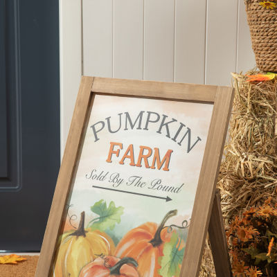 Glitzhome Fall Wooden Thanksgiving Porch Sign