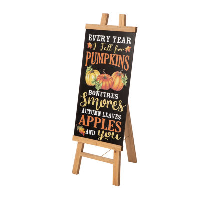 Glitzhome Wooden Easel Thanksgiving Porch Sign