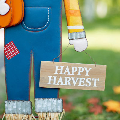 Glitzhome Fall Metal Scarecrow Thanksgiving Holiday Yard Art