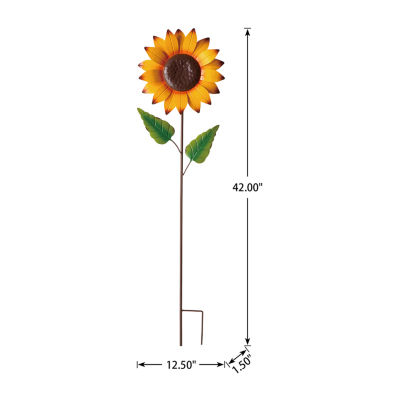 Glitzhome Fall Metal Sunflower Thanksgiving Yard Art