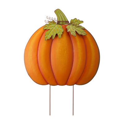 Glitzhome Fall Oversized Metal Pumpkin Thanksgiving Yard Art