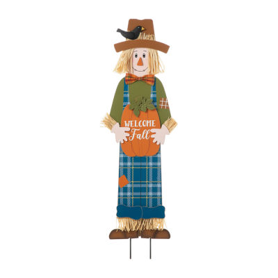 Glitzhome Fall Wooden Scarecrow Thanksgiving Holiday Yard Art