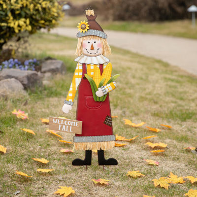 Glitzhome Metal Scarecrow Thanksgiving Holiday Yard Art