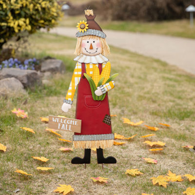 Glitzhome Metal Scarecrow Thanksgiving Yard Art