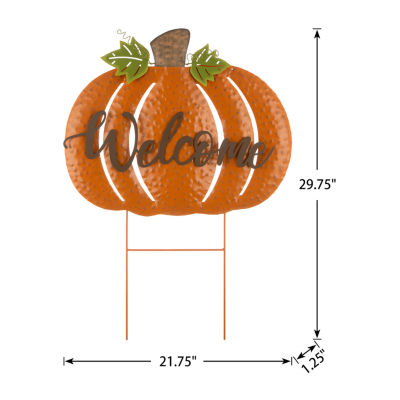 Glitzhome Fall Metal Pumpkin Thanksgiving Holiday Yard Art