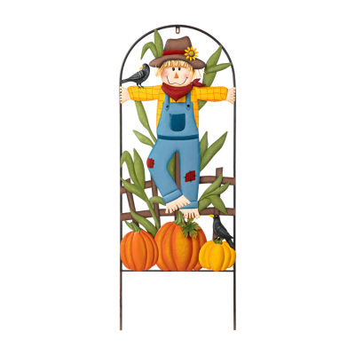 Glitzhome Fall Metal Arch Scarecrow Thanksgiving Holiday Yard Art