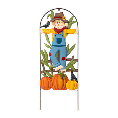 Glitzhome Fall Metal Arch Scarecrow Thanksgiving Yard Art