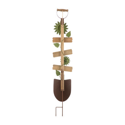 Glitzhome Fall Wood And Metal Shovel Thanksgiving Holiday Yard Art