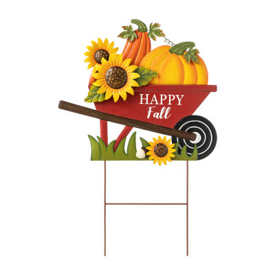 Glitzhome Fall Metal Pumpkin Thanksgiving Holiday Yard Art