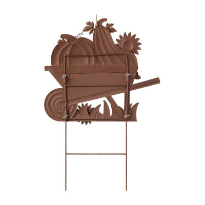 Glitzhome Fall Metal Pumpkin Thanksgiving Holiday Yard Art