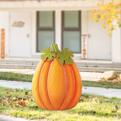 Glitzhome Fall Metal Embossed Pumpkin Thanksgiving Yard Art