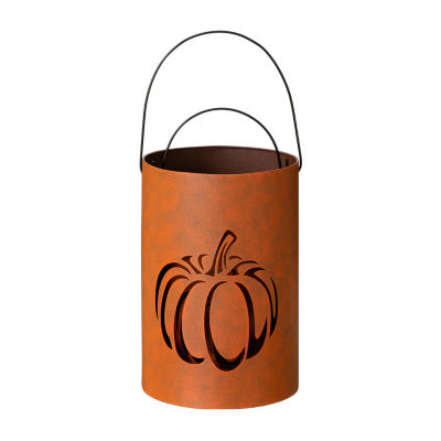 Glitzhome Metal Cutout Pumpkin Bucket 2-pc. Thanksgiving Tabletop Decor