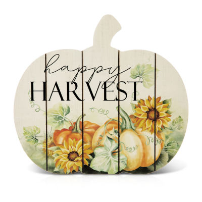 Glitzhome Harvest Wooden Pumpkin Sign Thanksgiving Tabletop Decor