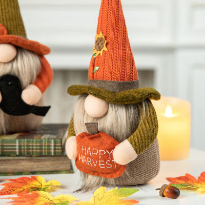 Glitzhome Fall Fabric Gnome 3-pc. Thanksgiving Tabletop Decor