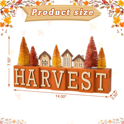 Glitzhome Harvest Wooden Thanksgiving Tabletop Decor