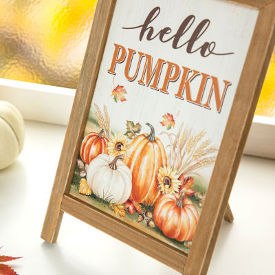 Glitzhome Halloween Wooden Standing Easel Indoor Porch Sign