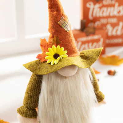 Glitzhome Fall Fabric Gnome Sitting Thanksgiving Tabletop Decor