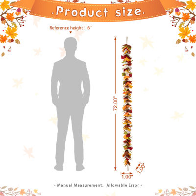 Glitzhome Fall Multi Color Felt Christmas Indoor Garland