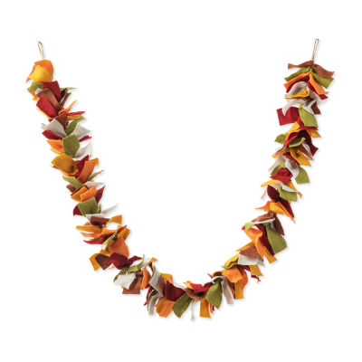 Glitzhome Fall Multi Color Felt Christmas Indoor Garland