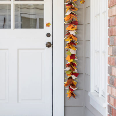Glitzhome Fall Multi Color Felt Christmas Indoor Garland