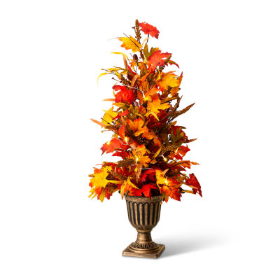 Glitzhome Fall Lighted Maple Leaves Tree Thanksgiving Porch Sign