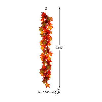 Glitzhome Fall Lighted Maple Leaves Thanksgiving Garland