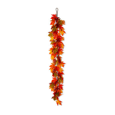 Glitzhome Fall Lighted Maple Leaves Thanksgiving Garland