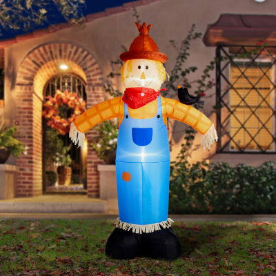 Glitzhome Lighted Scarecrow Decor Thanksgiving Outdoor Inflatable