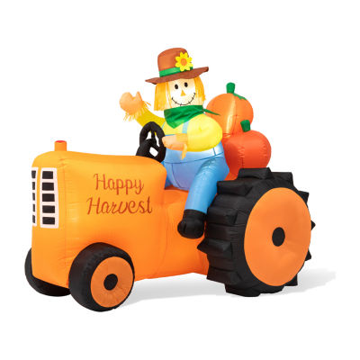 Glitzhome Fall Lighted Tractor Decor Thanksgiving Outdoor Inflatable