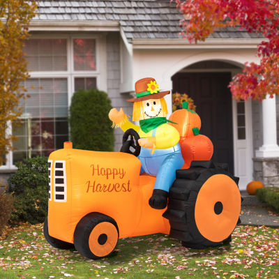 Glitzhome Fall Lighted Tractor Decor Thanksgiving Outdoor Inflatable